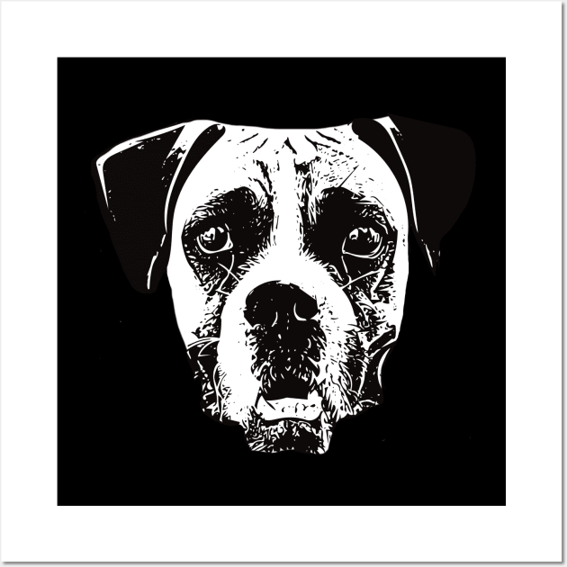 Boxer Dog - Boxer Christmas Gifts Wall Art by DoggyStyles